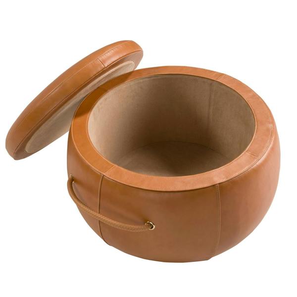 Angel Cerdá Camel leather pouffe 5171