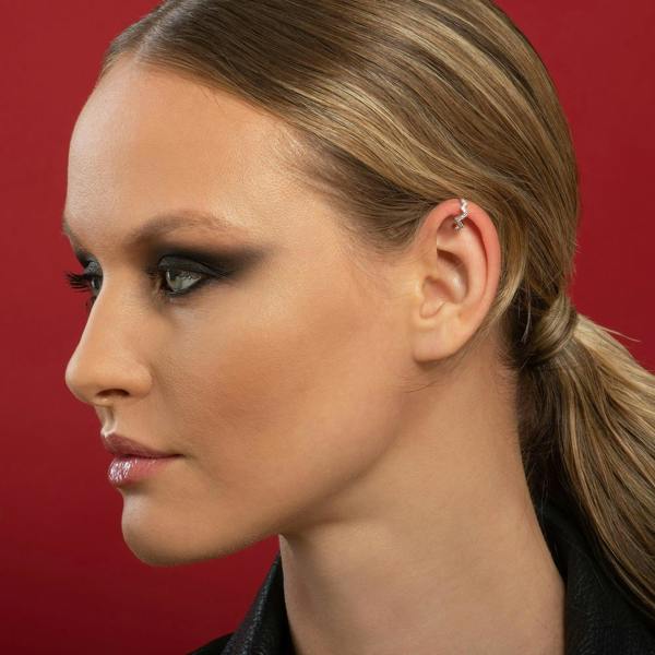 Pair of Silver Zig Zag Ear Cuff Earrings - namana.london