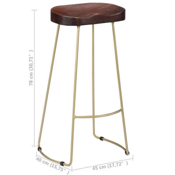 Berkfield Gavin Bar Stools 2 pcs Solid Mango Wood
