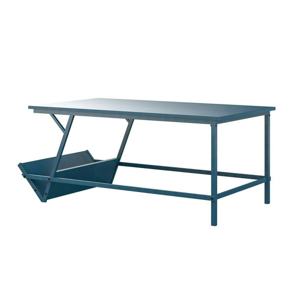 Dorel Home Regal Coffee Table in Metal Blue