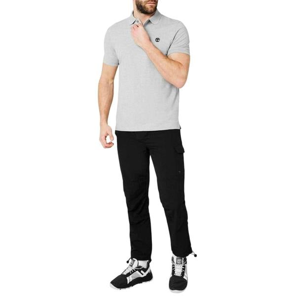 Timberland Mens Miller Short-Sleeved Polo Shirt - Medium Grey Heather - 