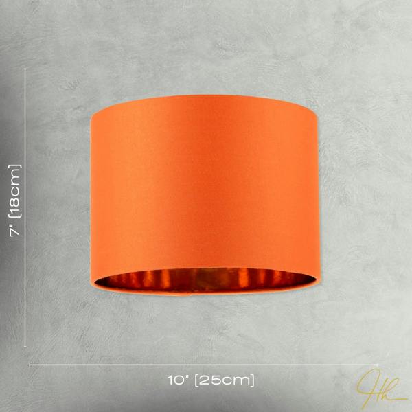 Contemporary Vivid Orange Cotton 10" Table Base or Pendant Lamp Shade Image 7