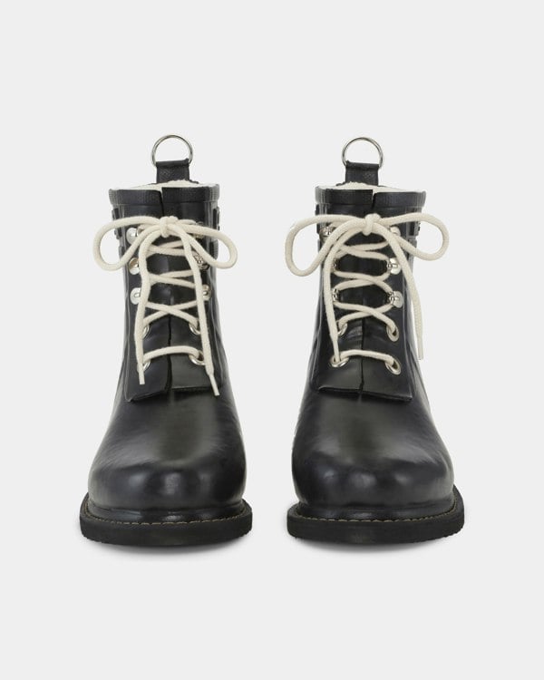 Ilse Jacobsen Rub Womens Laced Short Rubber Boots - Black 001