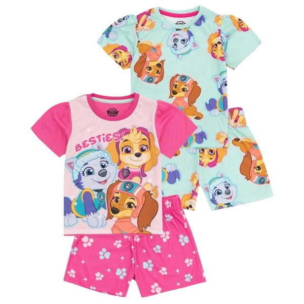 Paw Patrol Girls Short Pyjama Set (Pack of 2) - Blue/Pink