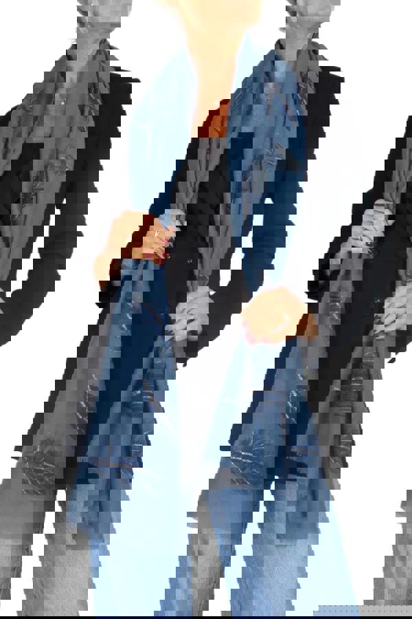 Paulo Due Feather Print Lightweight Scarf with Gold Lurex Detail