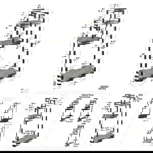 Dorel Home Weston Plant Stand with 3 Shelves Black/Oak