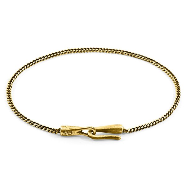 Anchor & Crew Crossjack Sail 9ct Yellow Gold Chain SKINNY Bracelet