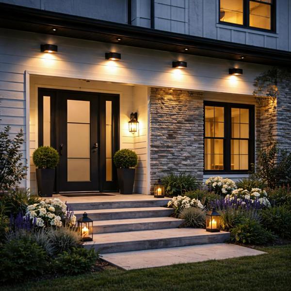 Gardenwize Pack of 4 Solar Fence Lights – Urbane LED Wall Lights