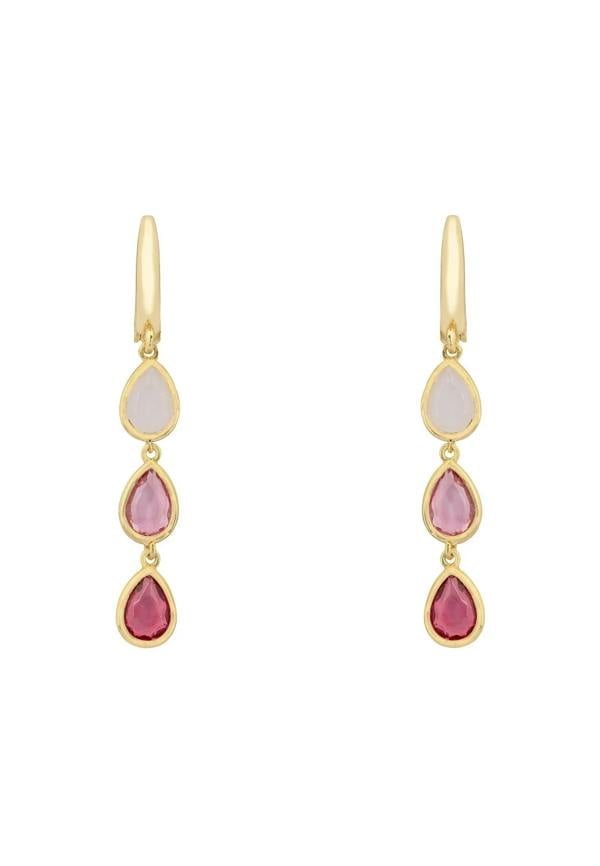 Latelita Sardinia Triple Teardrop Earrings Gold The Pinks