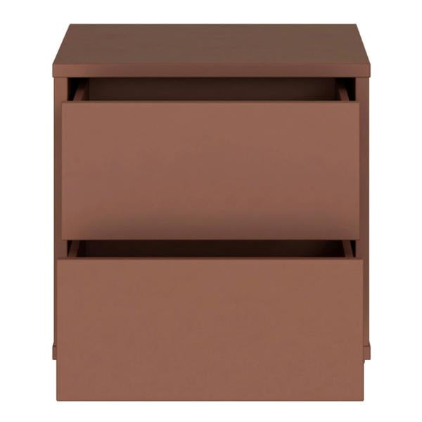 Furniture To Go Alice Springs Low Bedside Cabinet with 2 Drawers Push-to-Open in Terracotta
