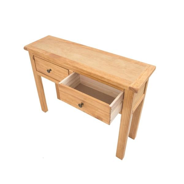 Cabinet Bits Lugo Waxed 2 Drawer Console Table Brass Knob