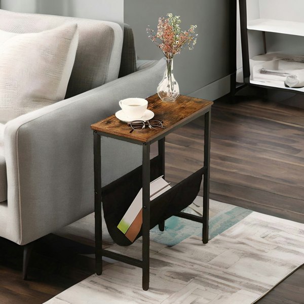 Rafaelo Mobilia Slim Sofa Side Table with Magazine Holder Sling