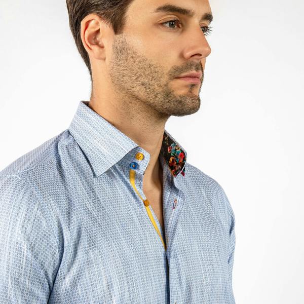 LUXURY KNITTED CLASSIC JACQUARD SHIRT – Premium Men's Patterned Shirt by Claudio Lugli | Bold Design, Tailored Fit, Best Printed Shirts
