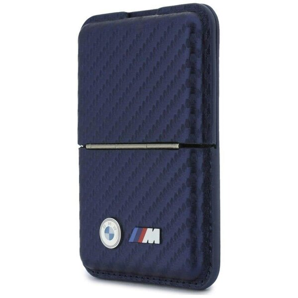 BMW M Carbon Metal Logo Magnetic Card Holder with Stand Navy Blue - BMOWMCS26PCILV