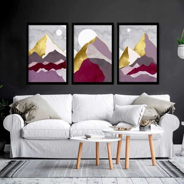 Wall prints living room | set of 3 Scandinavian wall art