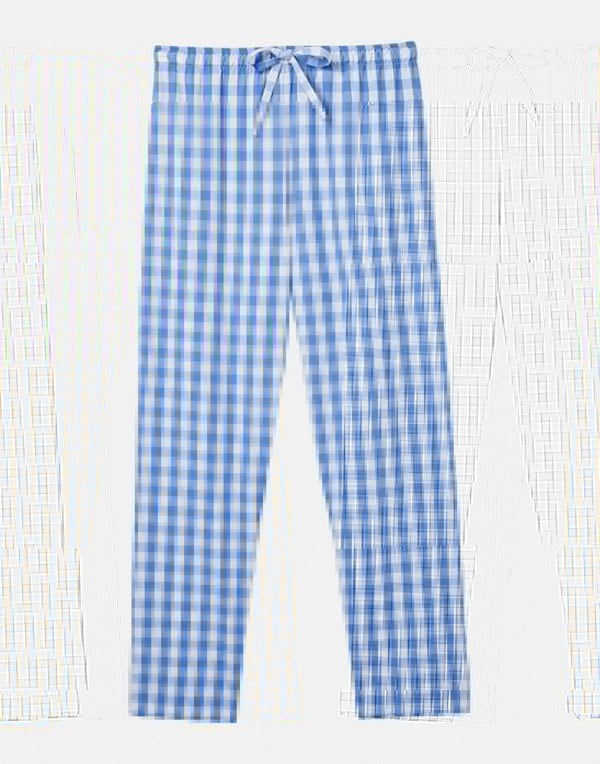 British Boxers Women's Crisp Cotton Pyjama Set - Schoolhouse Blue Gingham