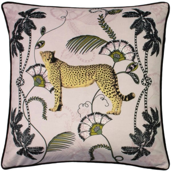 Paoletti Tropica Cheetah Cushion Cover - Blush/Green/Gold