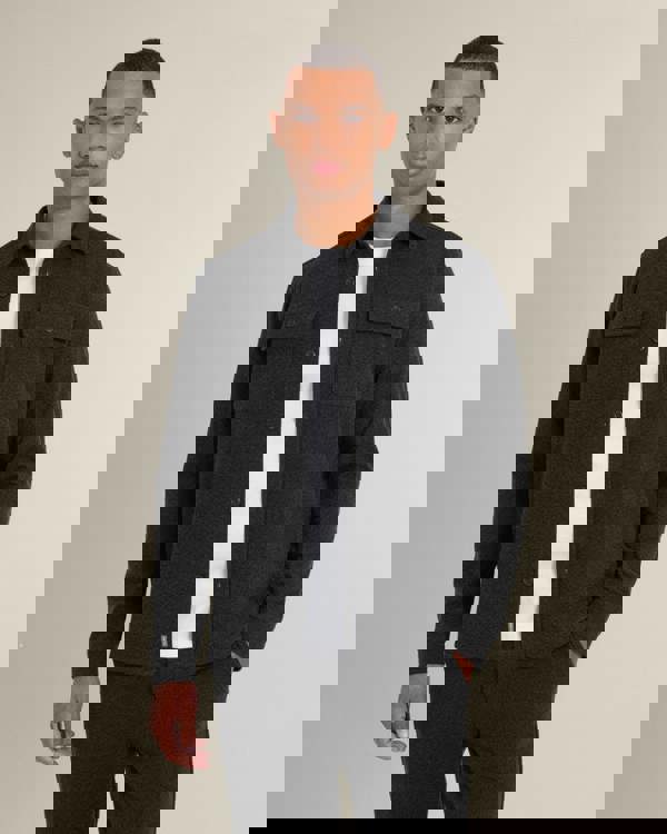 Larsson & Co Men’s Malov Charcoal Jersey Casual Overshirt