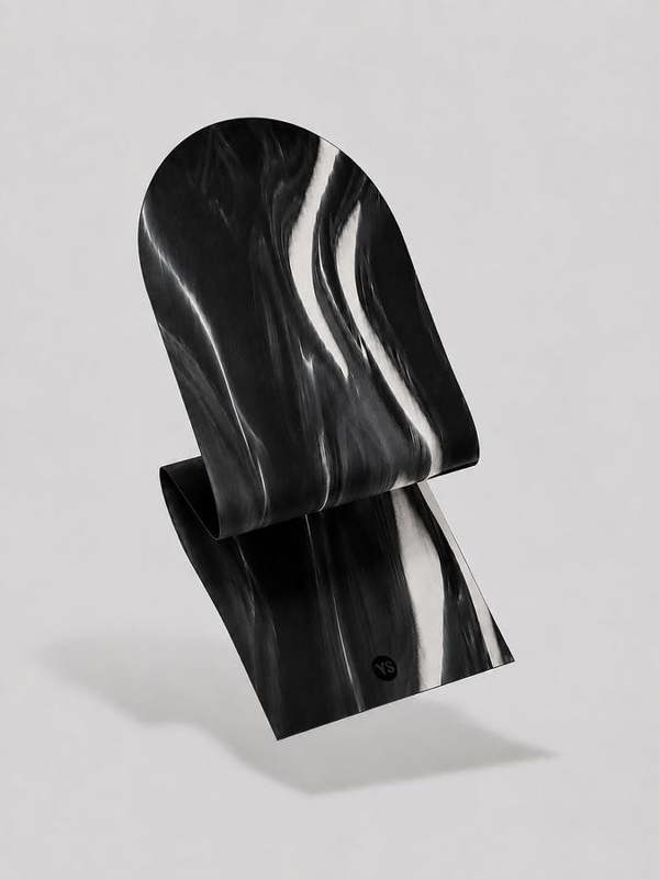 Yoga Studio Arch Grip Mat 4mm - Black & White Marble