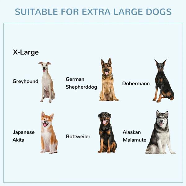 X-Large dog crate size chart showing suitable dogs up to 40 kg