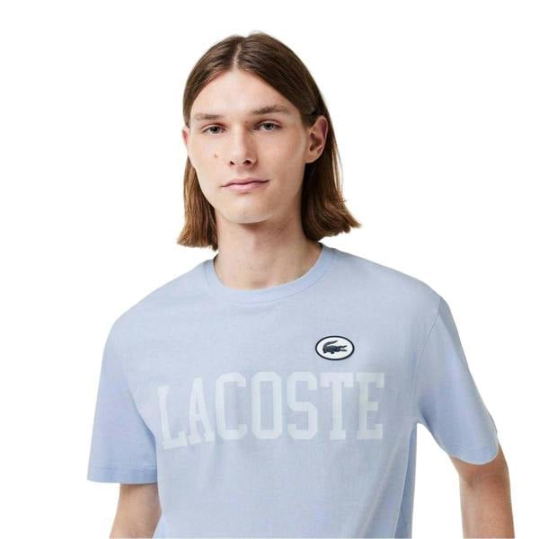 Lacoste Mens Logo Printed Cotton T-Shirt - Blue - 