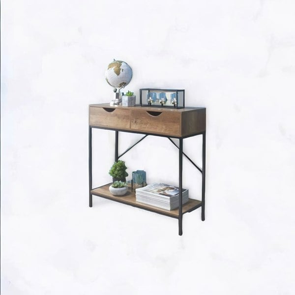 Modcraft Console Table with 2 Drawers and Wooden Shelf