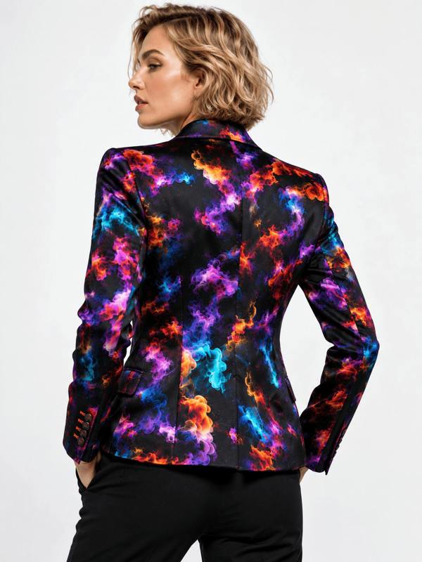 Noir Tempest Smoke Print Blazer - Claudio Lugli Shirts