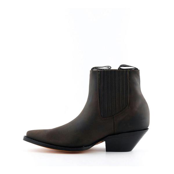 Grinders Unisex Brown Western Chelsea Boots- Mustang