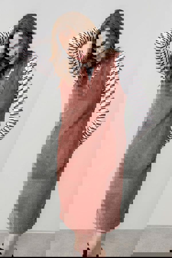 Belle Stretch Cotton Jumbo Cord Dress Antique Rose | Lily and Me Clothing