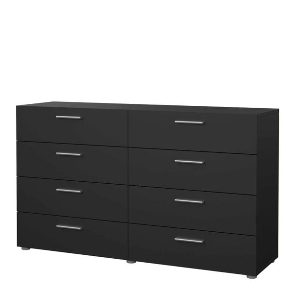 Wyld Haus Daejeon Black Wooden Wide Chest 8 Drawers