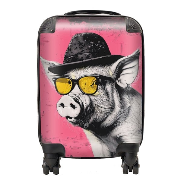 Warren Reed Pig In A Hat And Glasses Suitcase