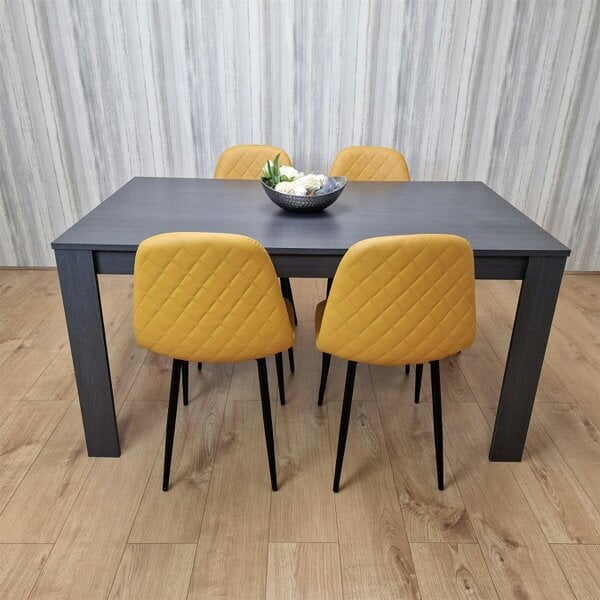 Kosy Koala Dining Table and 4 Chairs Modern Dining Table Set With 4 Mustard Gem Chairs Dining Room Furniture
