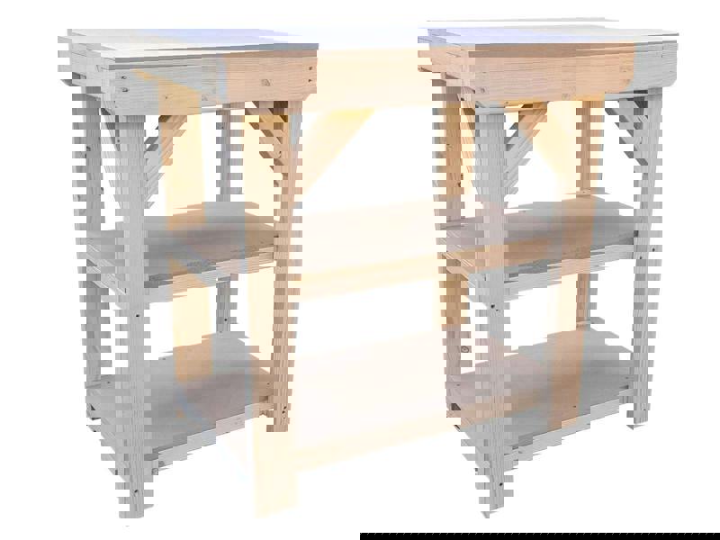 Arbor Garden Solutions Wooden 18mm MDF Top Workbench with Double Shelf (Clearance range)