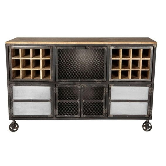 Wyld Haus Hanko Industrial Reclaimed Wood and Metal Wine Storage Cabinet