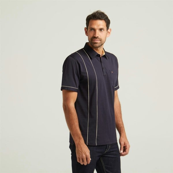 Gabicci G52X16 Mens Short Sleeve Plated Jersey Polo Shirt Gabicci Classic - NAVY