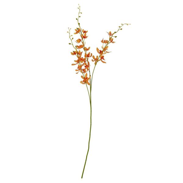 Hill Interiors Cymbidium Spray Artificial Flower - Orange - 