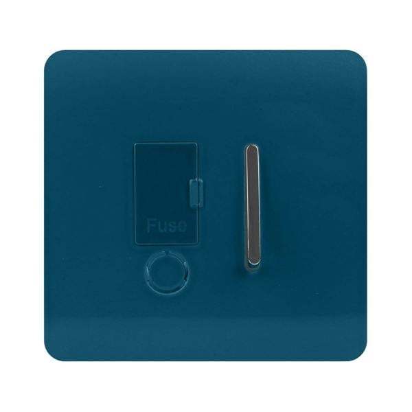 Trendi Switch 13 Amp Fused Spur with Flex Outlet in Midnight Blue