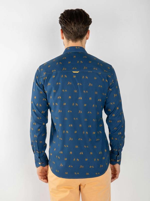 THE POLO PLAYER TENCEL PRINT SHIRT - Claudio Lugli Shirts