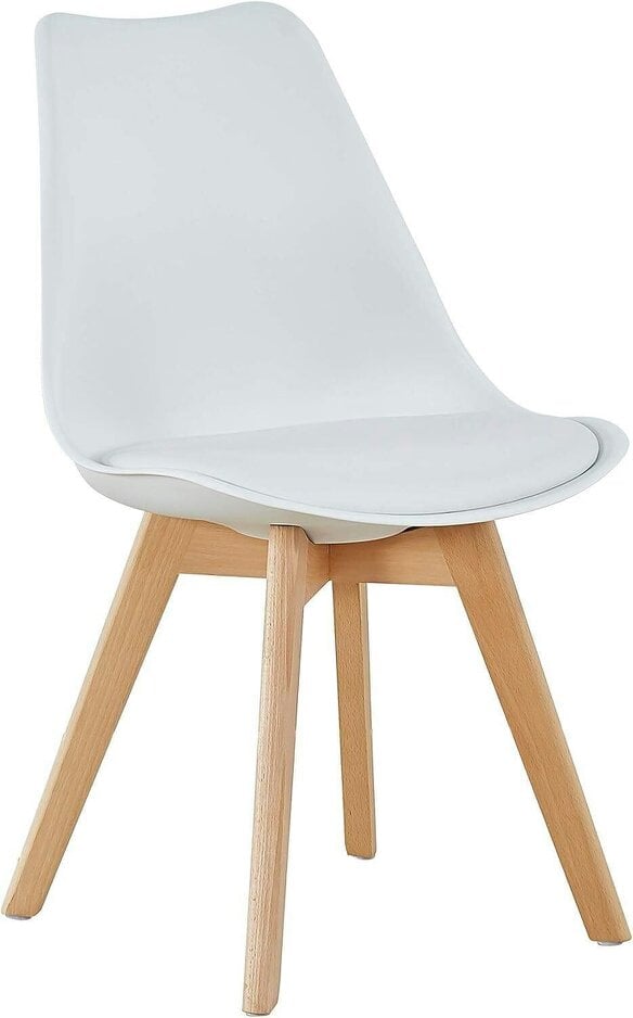 KOSY KOALA Modern Dining Table 140cm with Metal Hairpin Legs & Set of 4 White Dining Chairs for Kitchen Dining Space