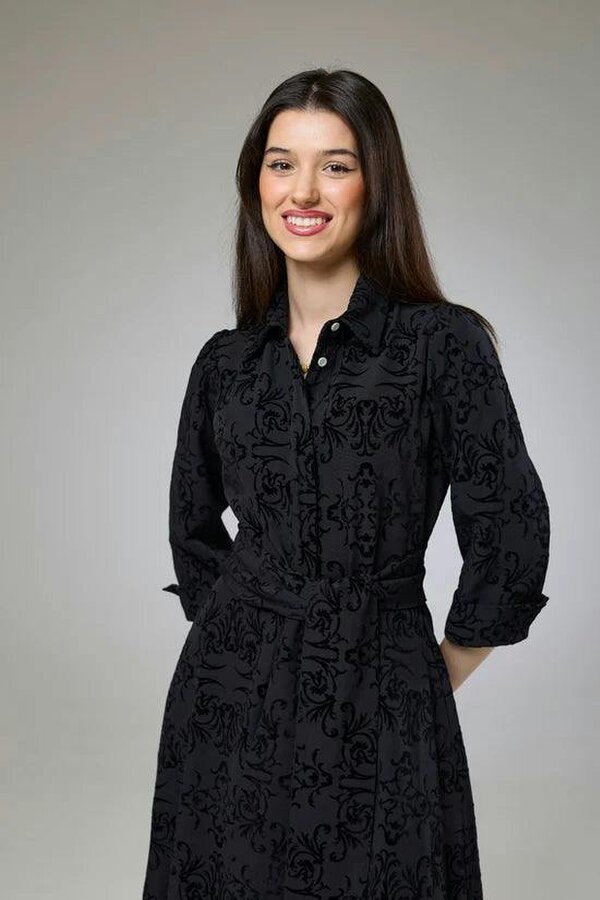 Lioness by TF Vintage Black Velvet Sleeved Dress