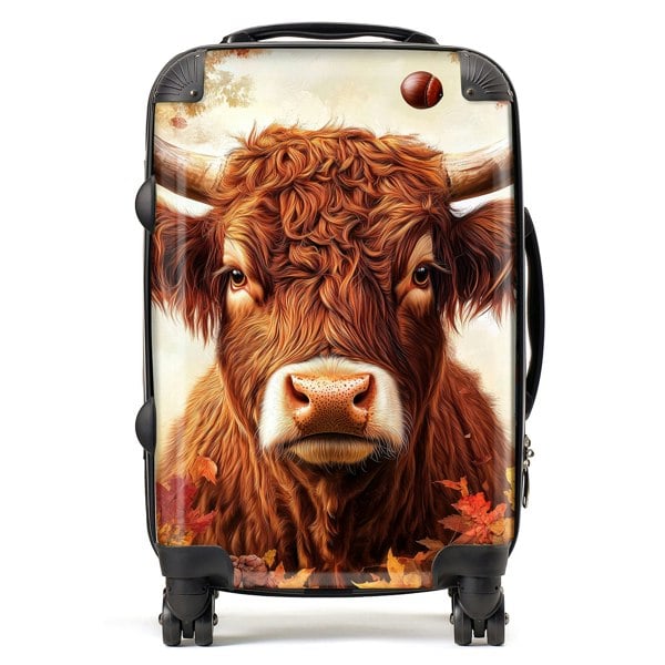 Warren Reed Autumn Highland Cow Suitcase