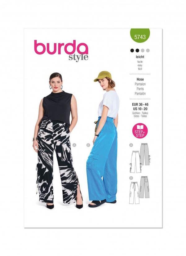 Burda Sewing Pattern 5743 Trousers For Women, 10-20 (36-46) - Easy