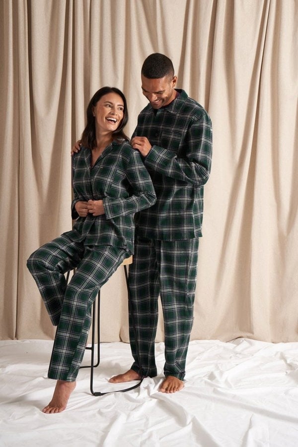 Mister You Plaid Pyjama Set in GreenNightwear