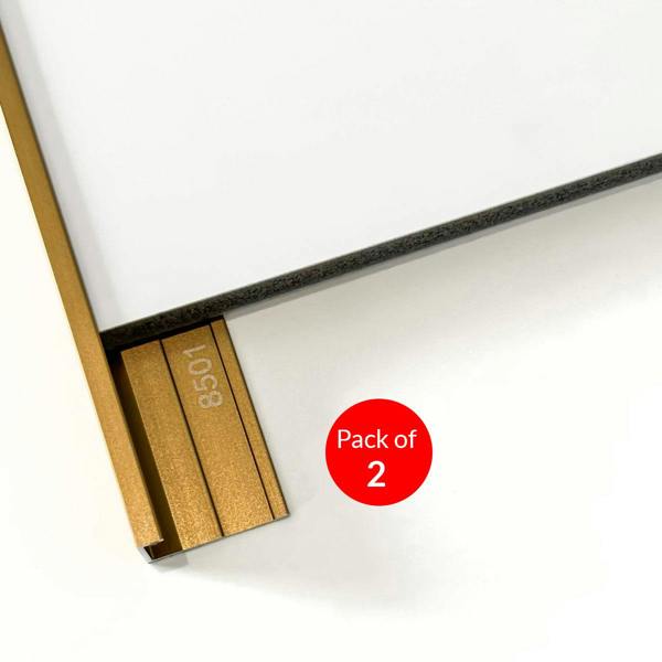 ENER-J Closing Edge Line End Aluminium Trims for 8mm Charcoal boards, Gold Size: 3000 mm (Pack of 2)
