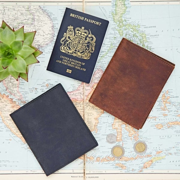 Paper High Buffalo Leather Passport Holder