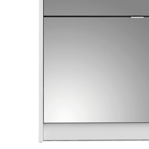 Wyld Haus Prague White Shoe Cabinet 4 Flip Down Mirror Doors