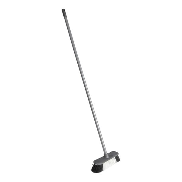 Metallic Grey 3pcs Indoor Sweeping Broom With Metal Handle