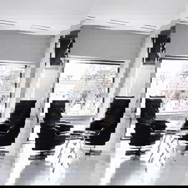 Schmidt Chiara Lounge Chair With Footstool, Swivel, Real Leather-Weilai Concept-Weilai Concept