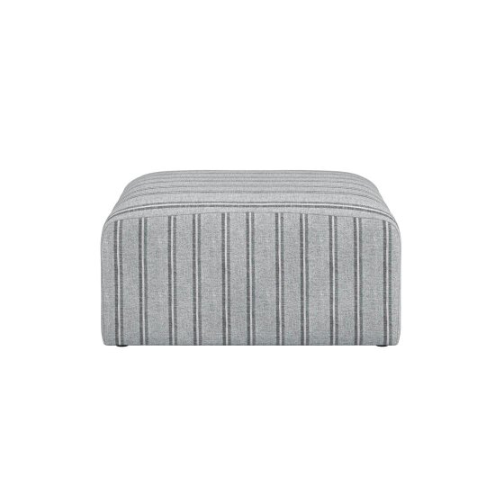 Wyld Haus Malmo Grey Stripe Upholstered Square Pouffe