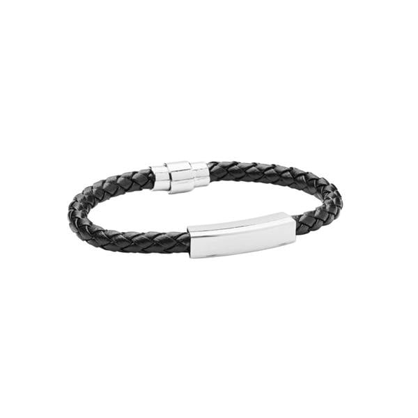 MidOcean Fauleti Faux Leather Braided Bracelet - Black - 